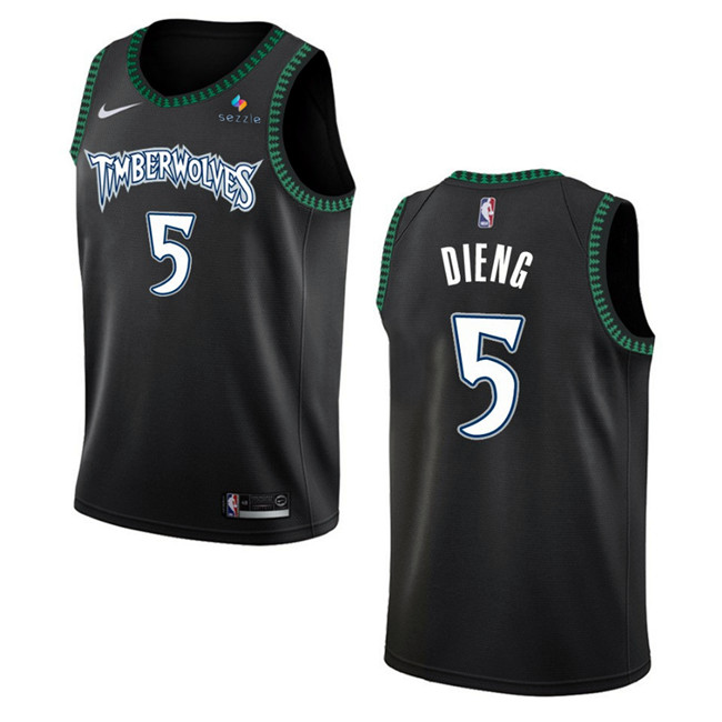 Men's Minnesota Timberwolves Active Player Custom Black 2025 Sezzle sponsor patch Classic Swingman Stitched Basketball Jersey